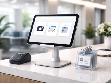 Accueil : transformer l’iPad en borne visiteurs (NDA badges photos)