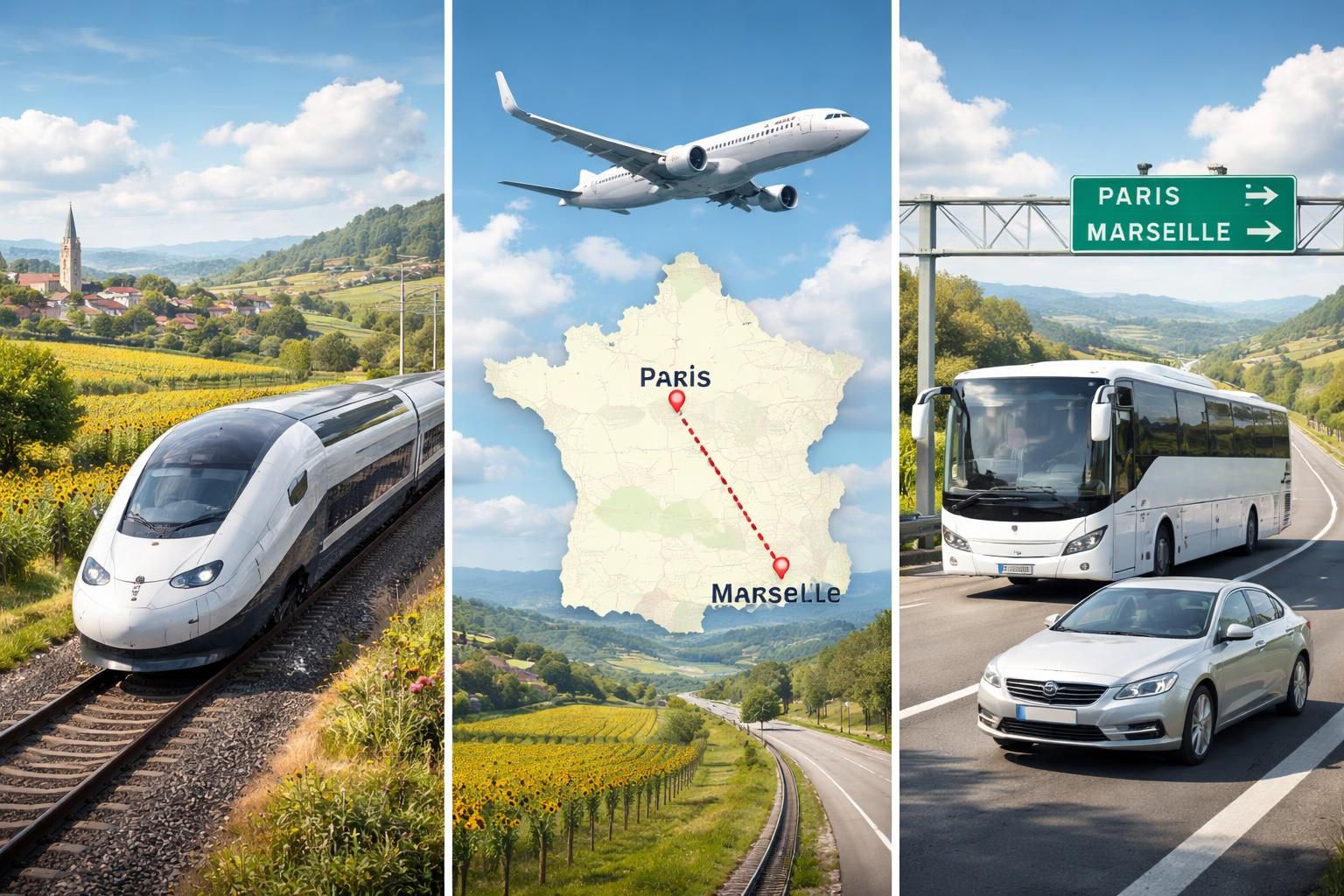 découvrez comment choisir le meilleur trajet entre paris et marseille en comparant train, avion, bus et voiture pour un voyage rapide et économique.