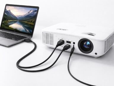 Visio + audio : brancher un vidéoprojecteur Acer sans décalage schéma simple