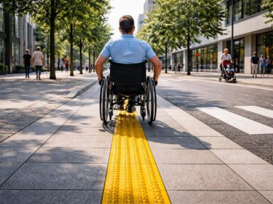 Découvrez comment la bande de guidage PMR en résine améliore l&rsquo;accessibilité
