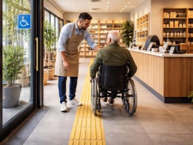Explorez la bande de guidage PMR : réglementation et bonnes pratiques pour les commerçants