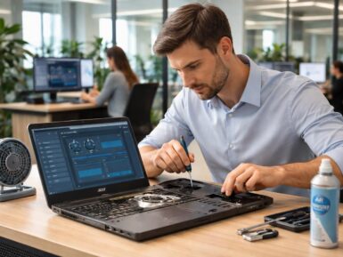 Maintenance : éviter surchauffe sur PC portable Acer en open space