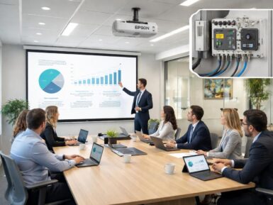 Scène réunion : trigger 12V et automatisation autour de vidéoprojecteur Epson